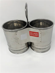 Stainless Steel Deep Chomukha with 2 Bowls