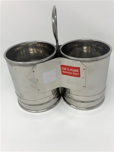 Stainless Steel Deep Chomukha with 2 Bowls
