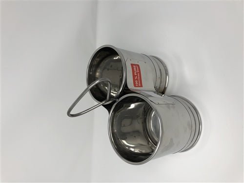 Stainless Steel Deep Chomukha with 2 Bowls