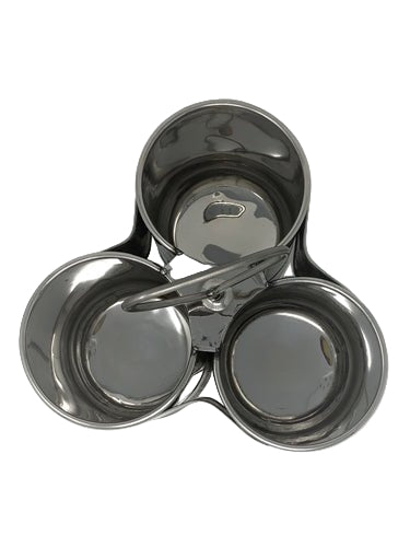 Stainless Steel Deep Chomukha with 3 Bowls of 48 Oz. each