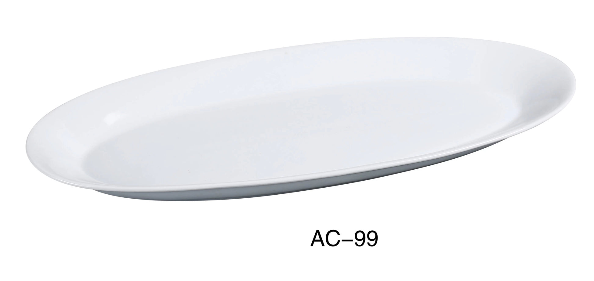 Yanco AC - 99 ABCO Fishia Platter, 23"‚ Length, 10.25"‚ Width, China, Super White, Pack of 4