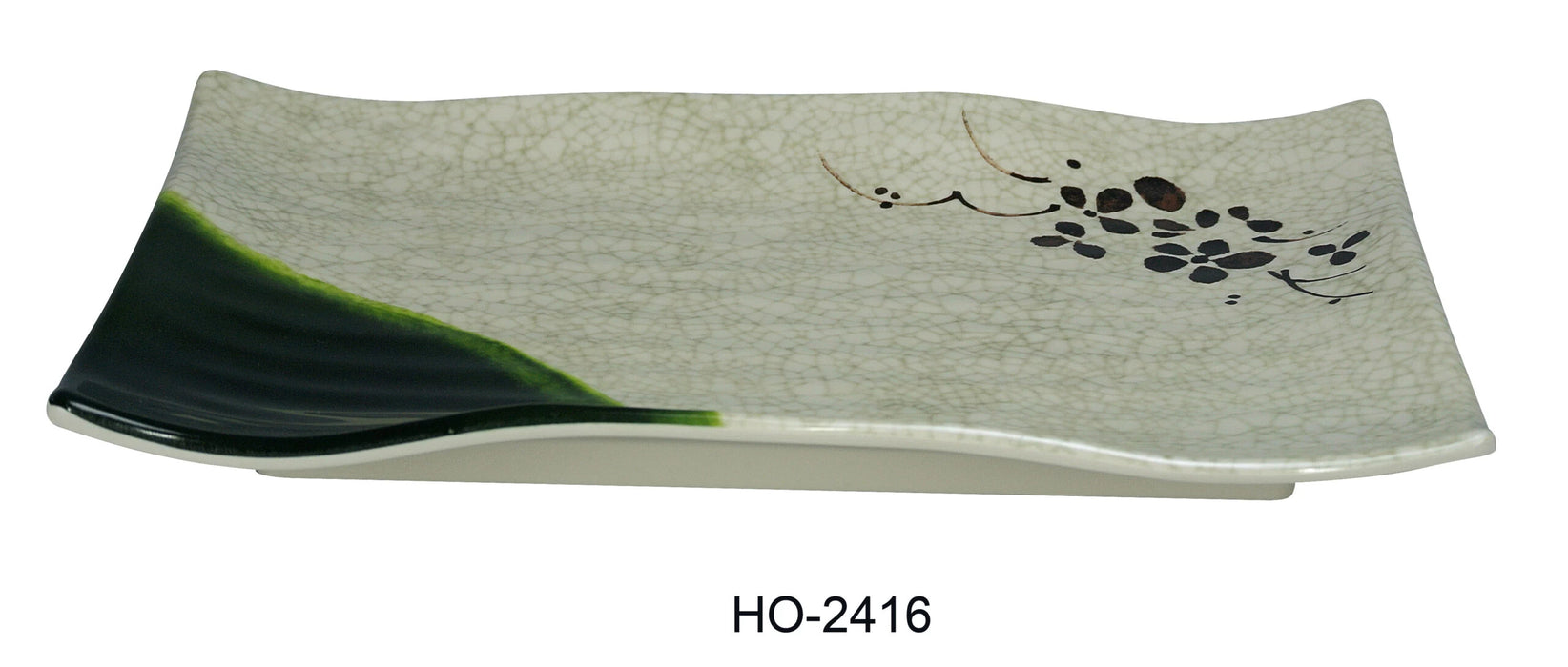 Yanco HO-2416 Honda Ripple Plate, Rectangular, 16″ Length, 5.5″ Width, Melamine, Pack of 12
