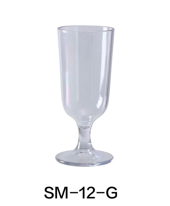 Yanco SM-12-G Stemware Goblet Glass, 12 oz Capacity, 3″ Diameter, 7″ Height, Plastic, Clear Color, Pack of 24