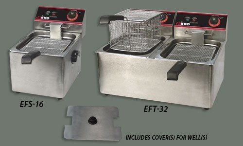 Winco EFT - 32 Electric Deep Fryer, Double Well, Stainless Steel