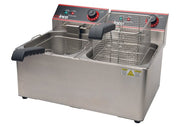 Winco EFT - 32 Electric Deep Fryer, Double Well, Stainless Steel