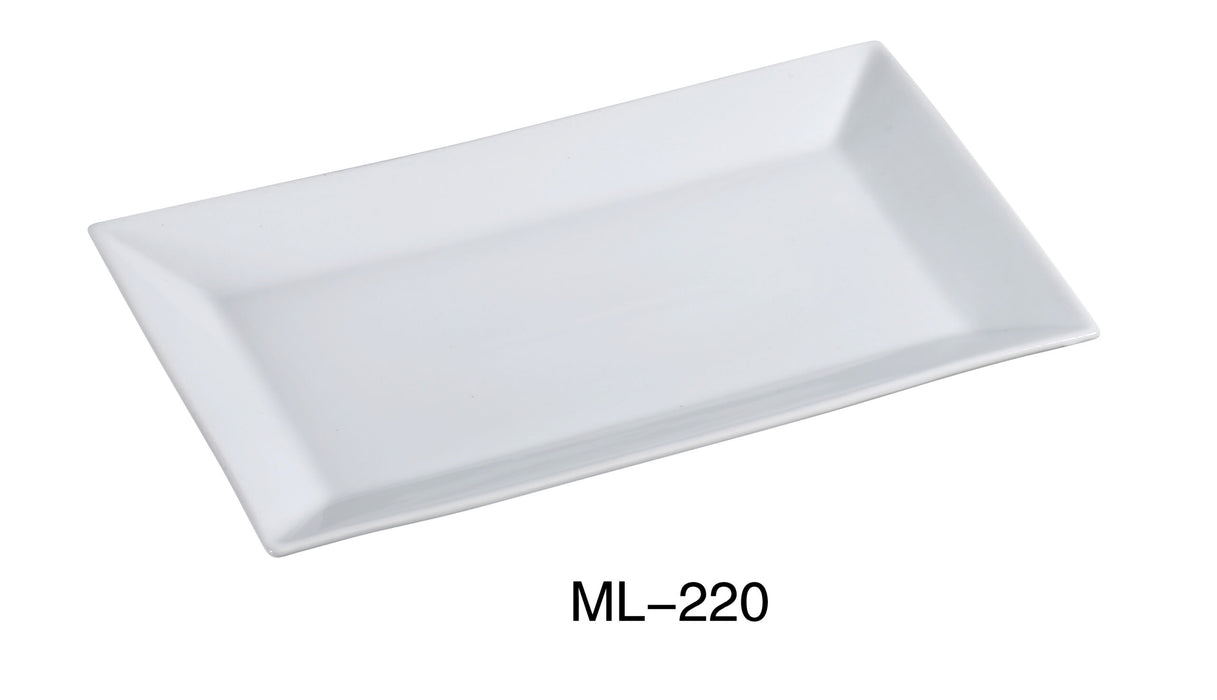 Yanco ML-220 Mainland Rectangular Plate, 20″ Length x 11.5″ Width, China, Super White, Pack of 6