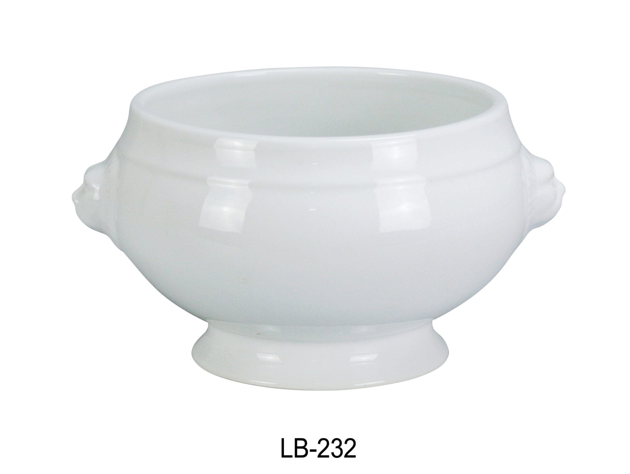 Yanco LB - 232 Lion Bouillon Bowl, 32 oz Capacity, 6.25"‚ Diameter, 4.5"‚ Height, China, Super White Color, Pack of 12
