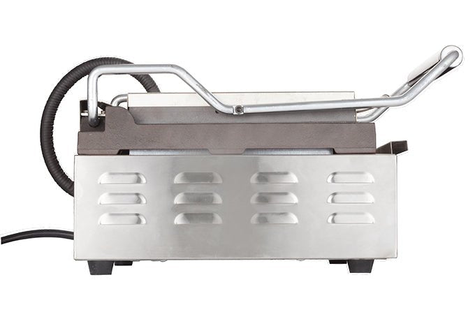 Winco EPG - 1C Single Electric Panini Grill with 14 - in Ribbed Plate, Stainless Steel