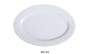 Yanco AC - 81 ABCO 18"‚ Oval Platter, China, Super White, Pack of 6