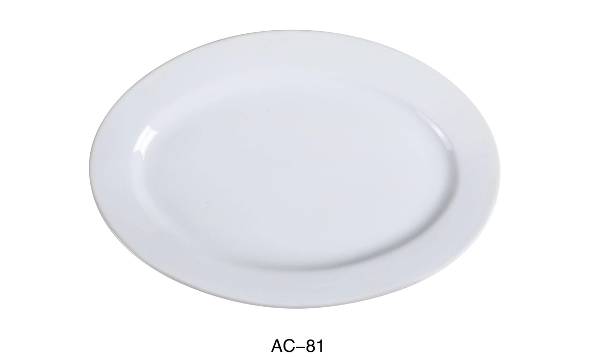 Yanco AC-81 ABCO 18″ Oval Platter, China, Super White, Pack of 6