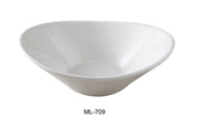 Yanco ML - 709 22 oz Oval Salad Bowl, 9"‚ Length x 7.25"‚ Width, China, Super White, Pack of 12
