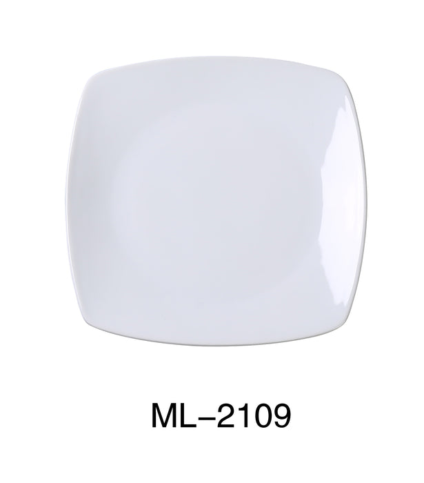 Yanco ML-2109 Mainland 9″ X 1″ SQUARE PLATE WITH ROUNDED CORNER, China, Super White, Pack of 24