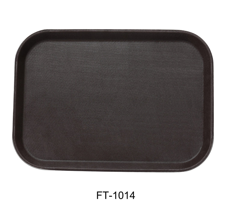 Yanco FT-1014 Serving Trays 14″ X 10″ SERVING TRAY FIBER GLASS BROWN, Pack of 24