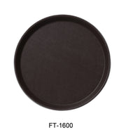 Yanco FT - 1600 Serving Trays 16"‚ ROUND TRAY FIBER GLASS BROWN, Pack of 12