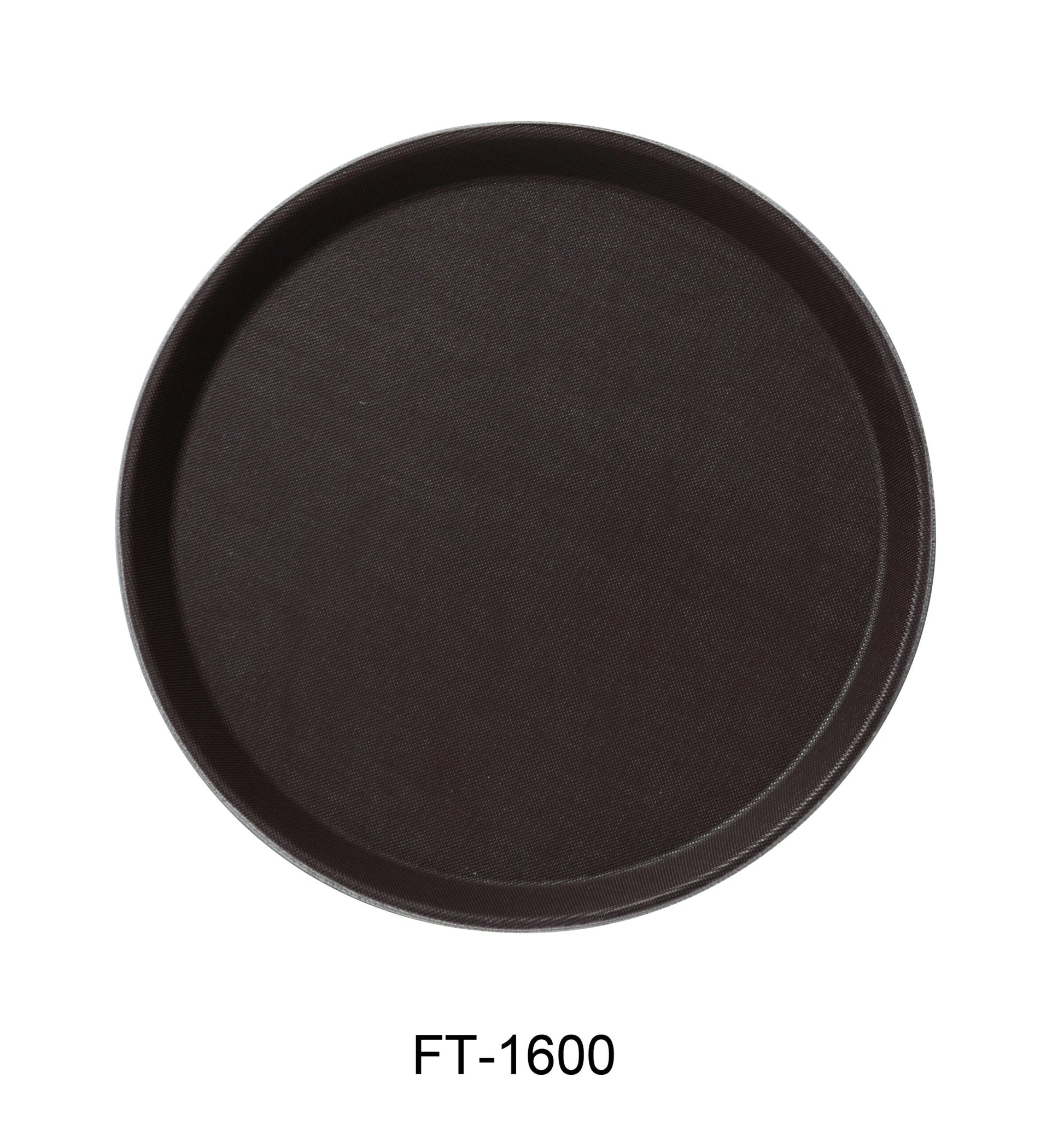 Yanco FT - 1600 Serving Trays 16"‚ ROUND TRAY FIBER GLASS BROWN, Pack of 12