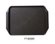 Yanco FT - 803BR Serving Trays 17"‚ X 12"‚ FAST FOOD TRAY WITH HANDLE BROWN, Pack of 24