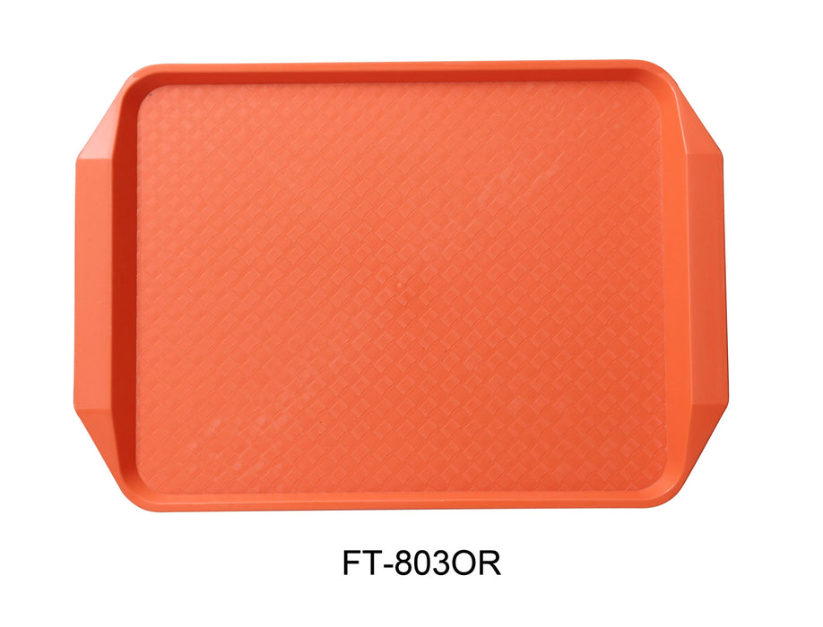 Yanco FT-803OR Serving Trays 17″ X 12″ FAST FOOD TRAY WITH HANDLE ORANGE, Pack of 24