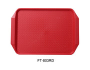 Yanco FT - 803RD Serving Trays 17"‚ X 12"‚ FAST FOOD TRAY WITH HANDLE RED, Pack of 24