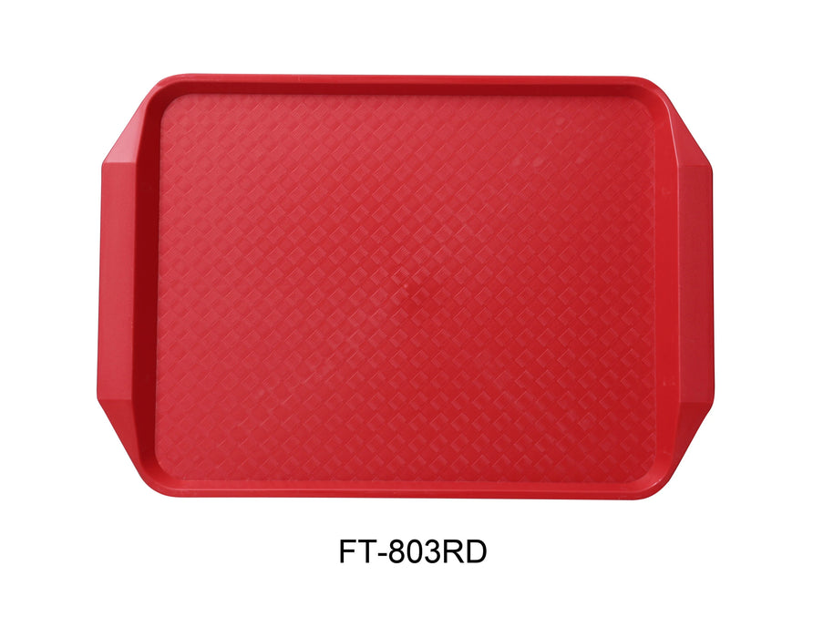 Yanco FT-803RD Serving Trays 17″ X 12″ FAST FOOD TRAY WITH HANDLE RED, Pack of 24