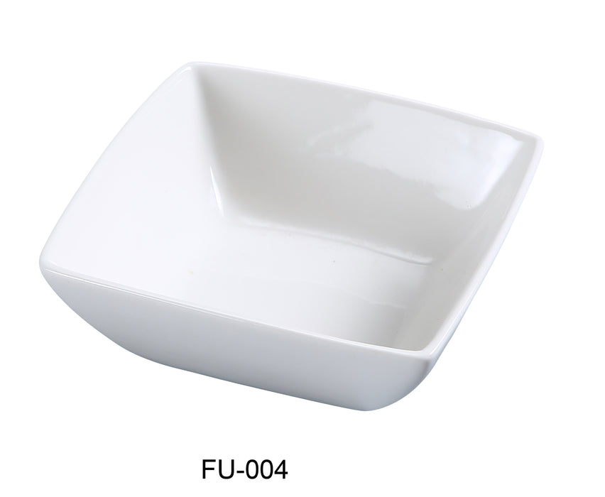 Yanco FU-004 Fuji 4″ Square Bowl, 8 oz Capacity, China, Bone White, Pack of 36