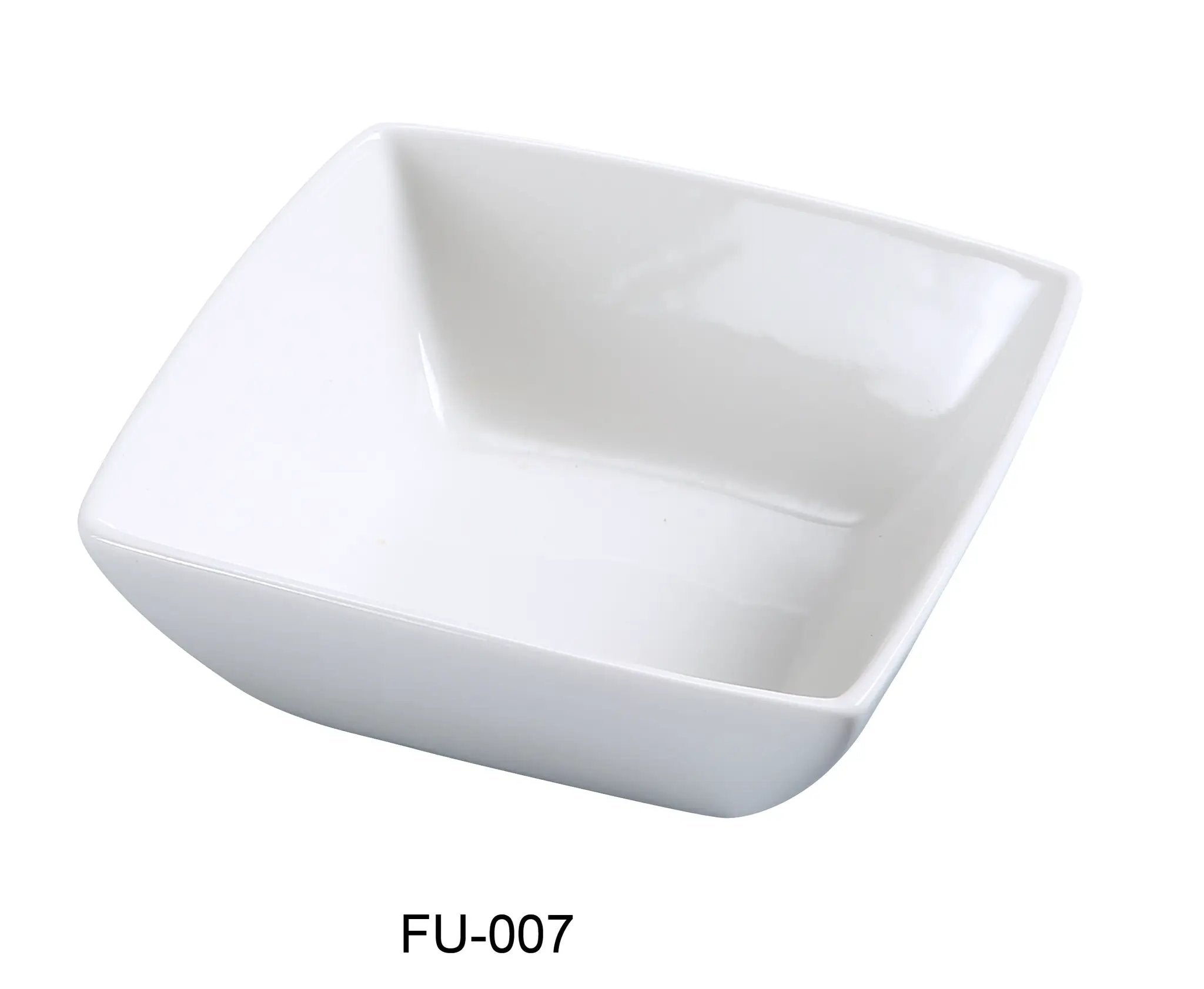 Yanco FU - 007 Fuji 7"‚ Square Bowl, 36 oz Capacity, China, Bone White, Pack of 24