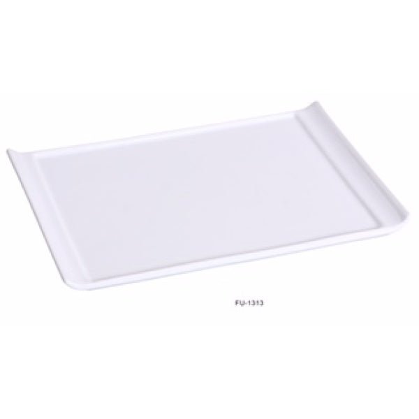 Yanco FU - 1313 Fuji Rectangular Display Plate, 13"‚ Length x 9"‚ Width, China, Bone White, Pack of 6