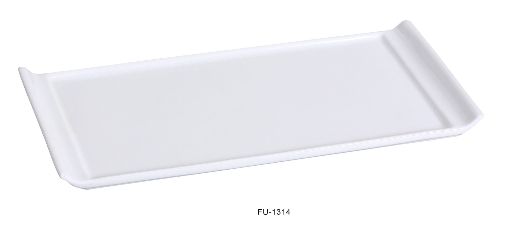 Yanco FU - 1314 Fuji Rectangular Display Plate, 13"‚ Length x 6.5"‚ Width, China, Bone White, Pack of 6