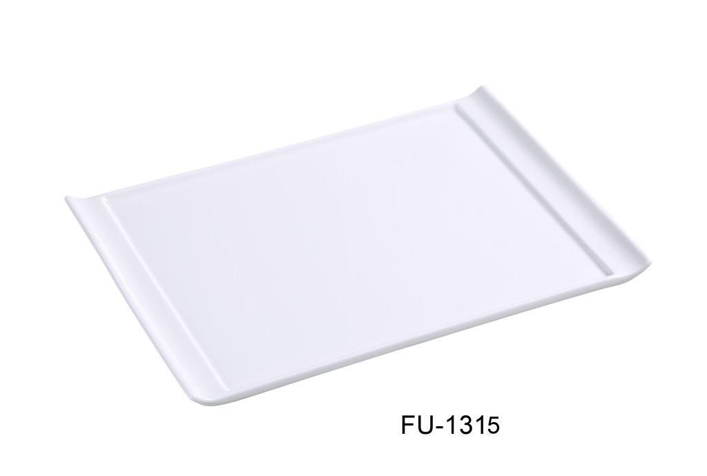 Yanco FU - 1315 Fuji Rectangular Display Plate, 15.75"‚ Length x 11"‚ Width, China, Bone White, Pack of 6