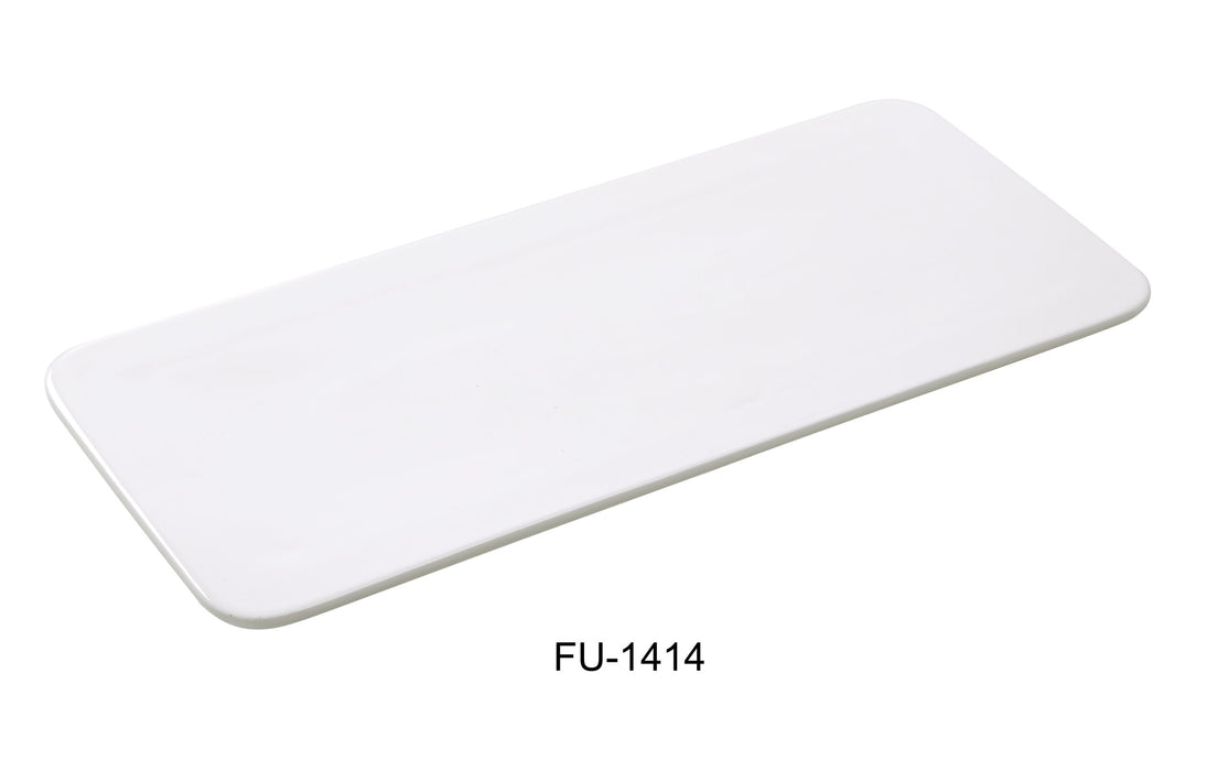 Yanco FU-1414 FUJI 14″ RECTANGULAR DISPLAY PLATE, 6.5″ Width, China, Bone White, Pack of 12