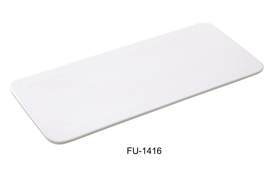 Yanco FU-1416 FUJI 16″ RECTANGULAR DISPLAY PLATE, 7.5″ Width, China, Bone White, Pack of 12