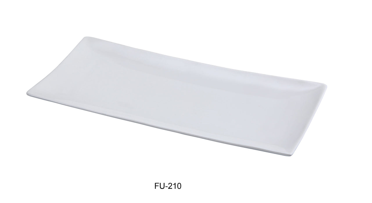 Yanco FU-210 Fuji Rectangular Sushi Plate, 10″ Length x 4.5″ Width, China, Bone White, Pack of 24