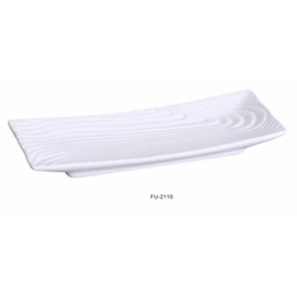 Yanco FU - 2110 Fuji Rectangular Plate,10.5"‚ Length x 4.375"‚ Width, China, Bone White, Pack of 24