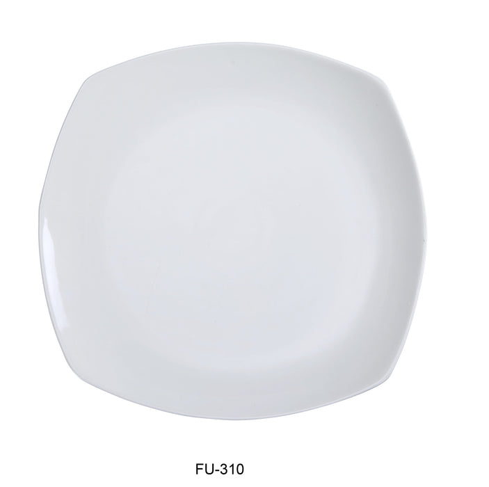 Yanco FU-310 Fuji 10″ Square Flat Plate, China, Bone White, Pack of 24