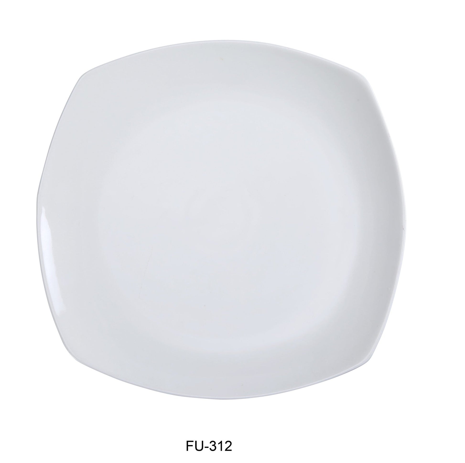 Yanco FU - 312 Fuji 12"‚ Square Flat Plate, China, Bone White, Pack of 12