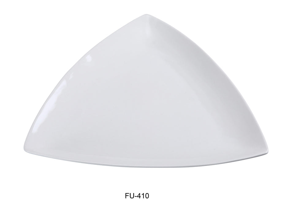 Yanco FU-410 Fuji 10″ Triangle Plate, China, Bone White, Pack of 24