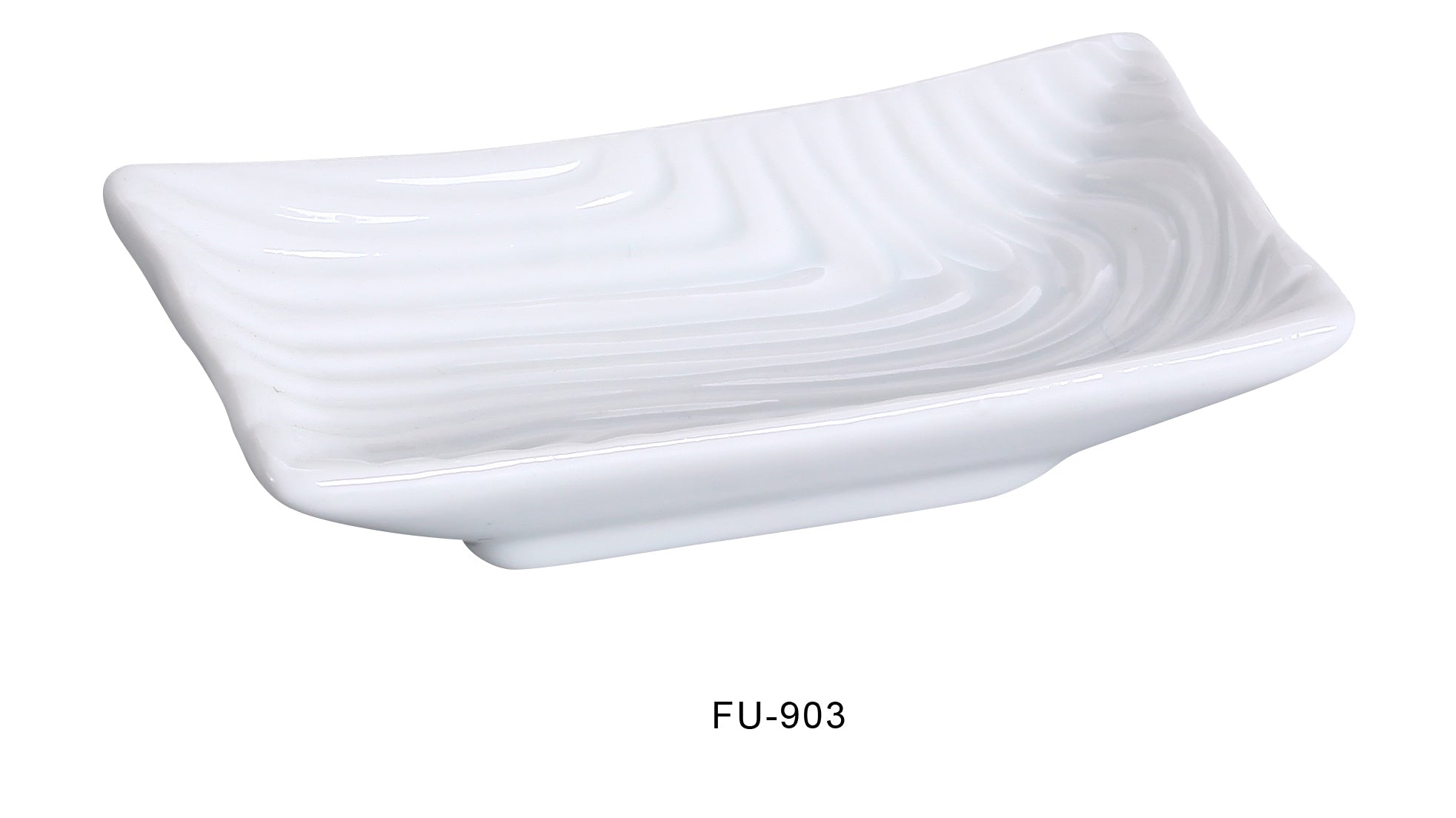 Yanco FU - 903 Fuji 3.5"‚ Square Sauce Dish, China, Bone White, Pack of 48