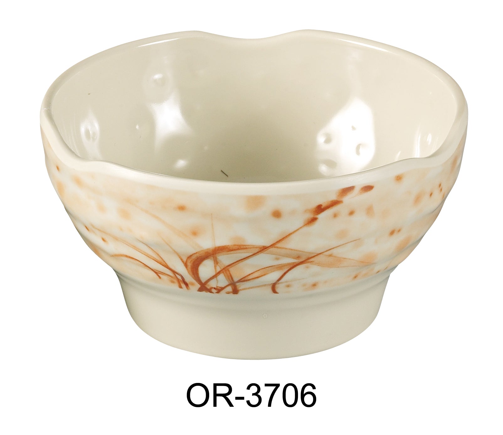 Yanco OR - 3706 Orchis Rice Bowl, 14 oz Capacity, 2.5"‚ Height, 5"‚ Diameter, Melamine, Gold Color, Pack of 60