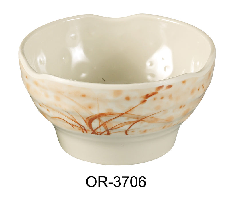 Yanco OR-3706 Orchis Rice Bowl, 14 oz Capacity, 2.5″ Height, 5″ Diameter, Melamine, Gold Color, Pack of 60