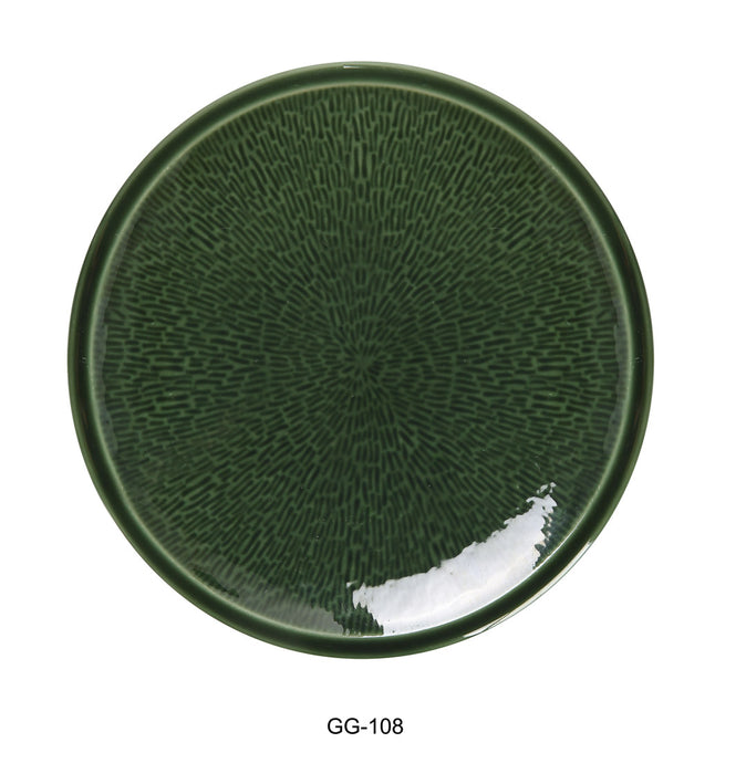 Yanco GG-108 8″ X 1″ DEEP ROUND PLATE Ceramic Green Gem Dinner Plate, Pack of 36, Chinaware