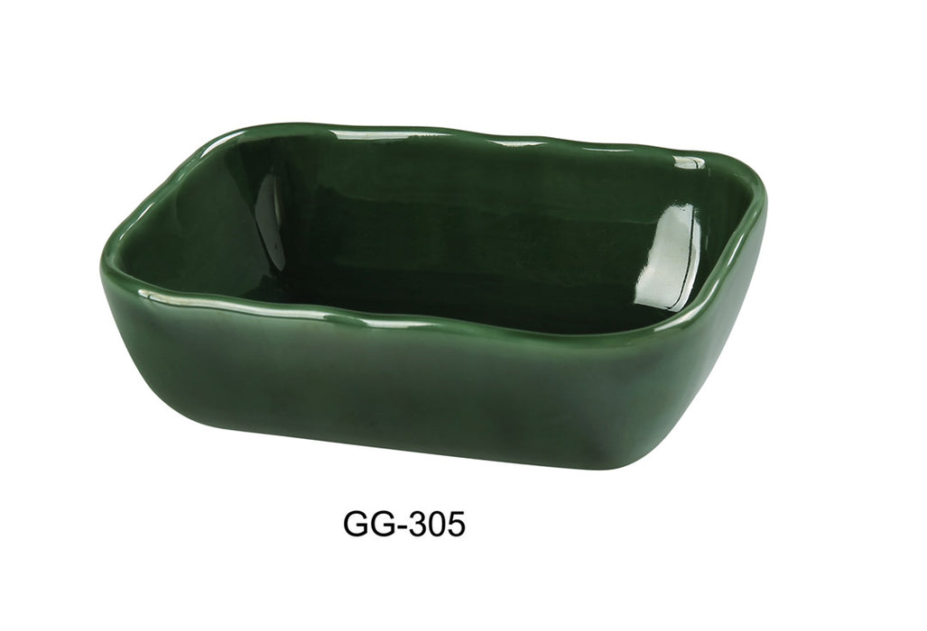 Yanco GG-305 5 3/4″ X 4 1/4″ X 1 3/4″ RECTANGULAR BOWL 10 OZ Ceramic Green Gem Salad Bowl, Pack of 36, Chinaware