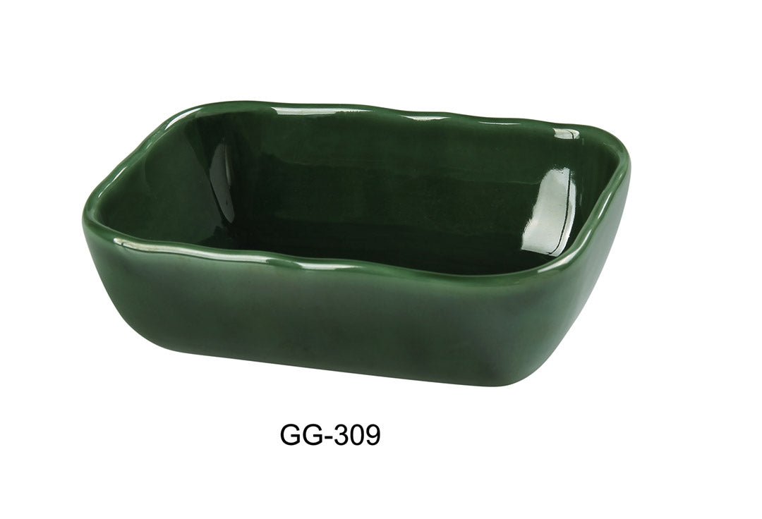 Yanco GG - 309 8 1/4"‚ X 5 1/4"‚ X 2"‚ RECTANGULAR BOWL 20 OZ Ceramic Green Gem Salad Bowl, Pack of 12, Chinaware