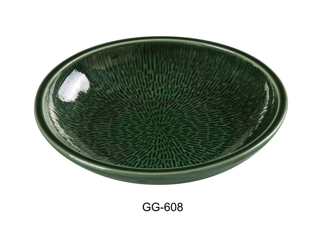 Yanco GG - 608 8 1/8"‚ X 1 5/8"‚ SALAD/SOUP BOWL 18 OZ Ceramic Green Gem Soup Bowl, Pack of 24, Chinaware