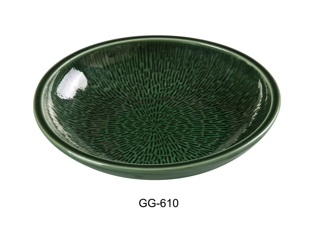 Yanco GG - 610 10"‚ X 1 3/4 SALAD/PASTA BOWL 30 OZ Ceramic Green Gem Soup Bowl, Pack of 12, Chinaware