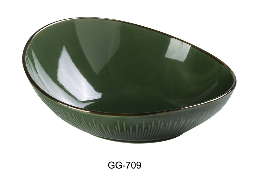 Yanco GG - 709 9 1/2"‚ X 9 1/2"‚X 2 1/4"‚ X 4"‚ SHEER BOWL 36 OZ Ceramic Green Gem Sheer Bowl, Pack of 12, Chinaware