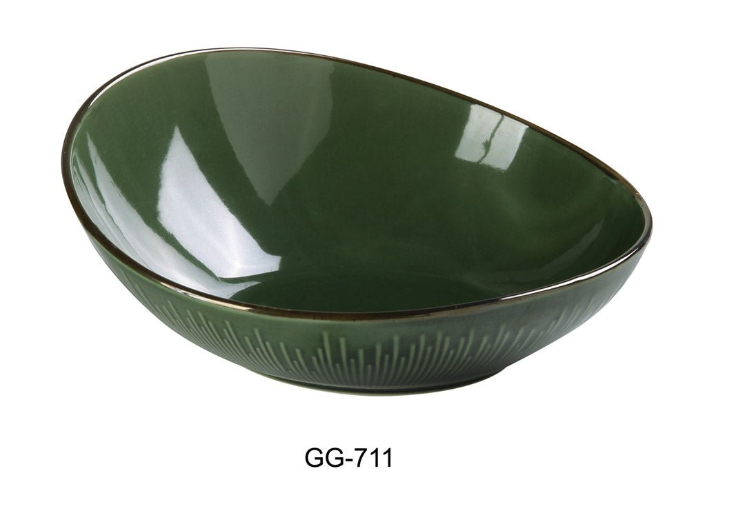 Yanco GG - 711 11 1/2"‚ X 11 1/2"‚ X 2 1/2"‚ X 4 3/4"‚ SHEER BOWL 66 OZ Ceramic Green Gem Sheer Bowl, Pack of 12, Chinaware