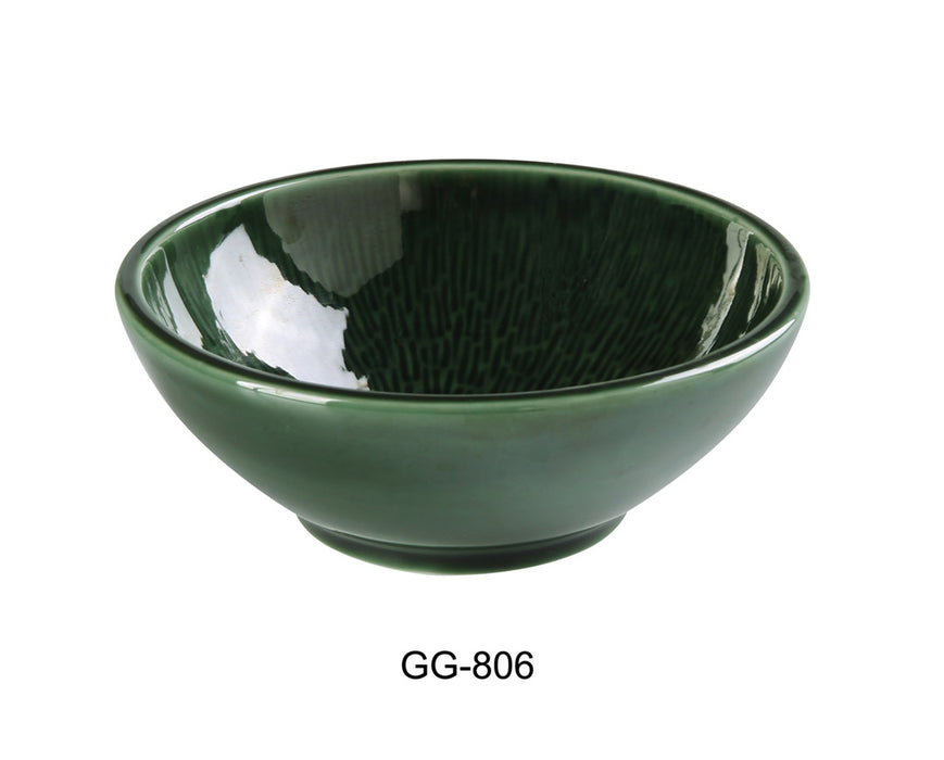 Yanco GG-806 6 1/8″ X 2 1/4″ NAPPIE BOWL 14 OZ Ceramic Green Gem Nappie Bowl, Pack of 36, Chinaware