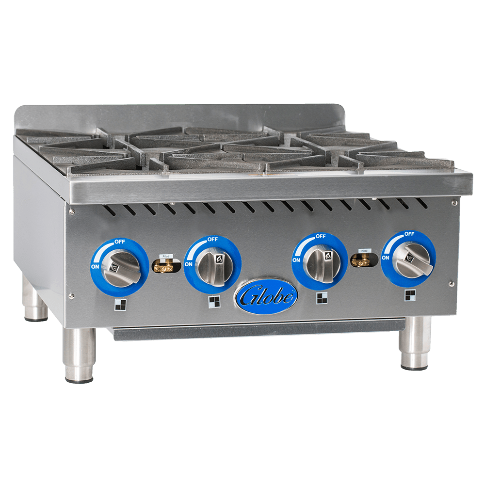 Globe GHP24G 24" Countertop Heavy Duty Gas Hot Plate - 88,000 BTU