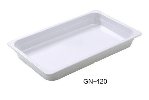 Yanco GN - 120 GN PAN 20.75"L X 12.75"W X 2.5"H PAN, 5.5 Liter, White, Melamine, Pack of 3