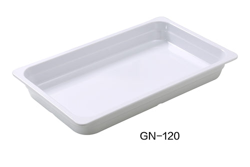 Yanco GN-120 GN PAN 20.75"L X 12.75"W X 2.5"H PAN, 5.5 Liter, White, Melamine, Pack of 3