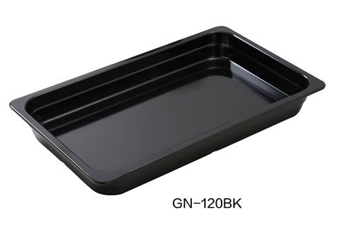 Yanco GN - 120BK GN PAN 20.75" L X 12.75" W X 2.5" H PAN, 5.5 Liter, Black, Melamine, Pack of 3